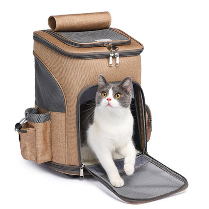 Portable Folding Trolley Pet Backpack Traveling Backpack With Universal Wheel Trolley Pet Bag