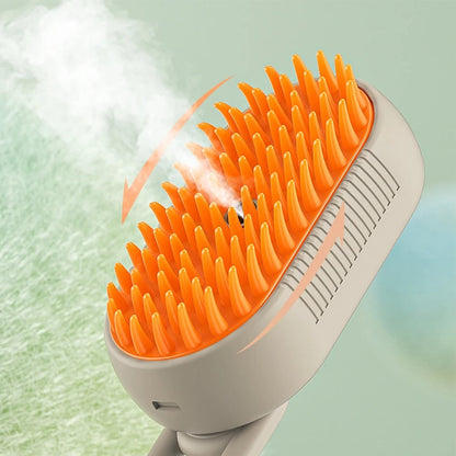 🐾 SnuggleSteam™ 3-in-1 Electric Pet Brush – Groom, De-Shed & Pamper