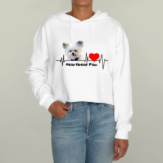 Heartbeat Paw Print Crop Hoodie