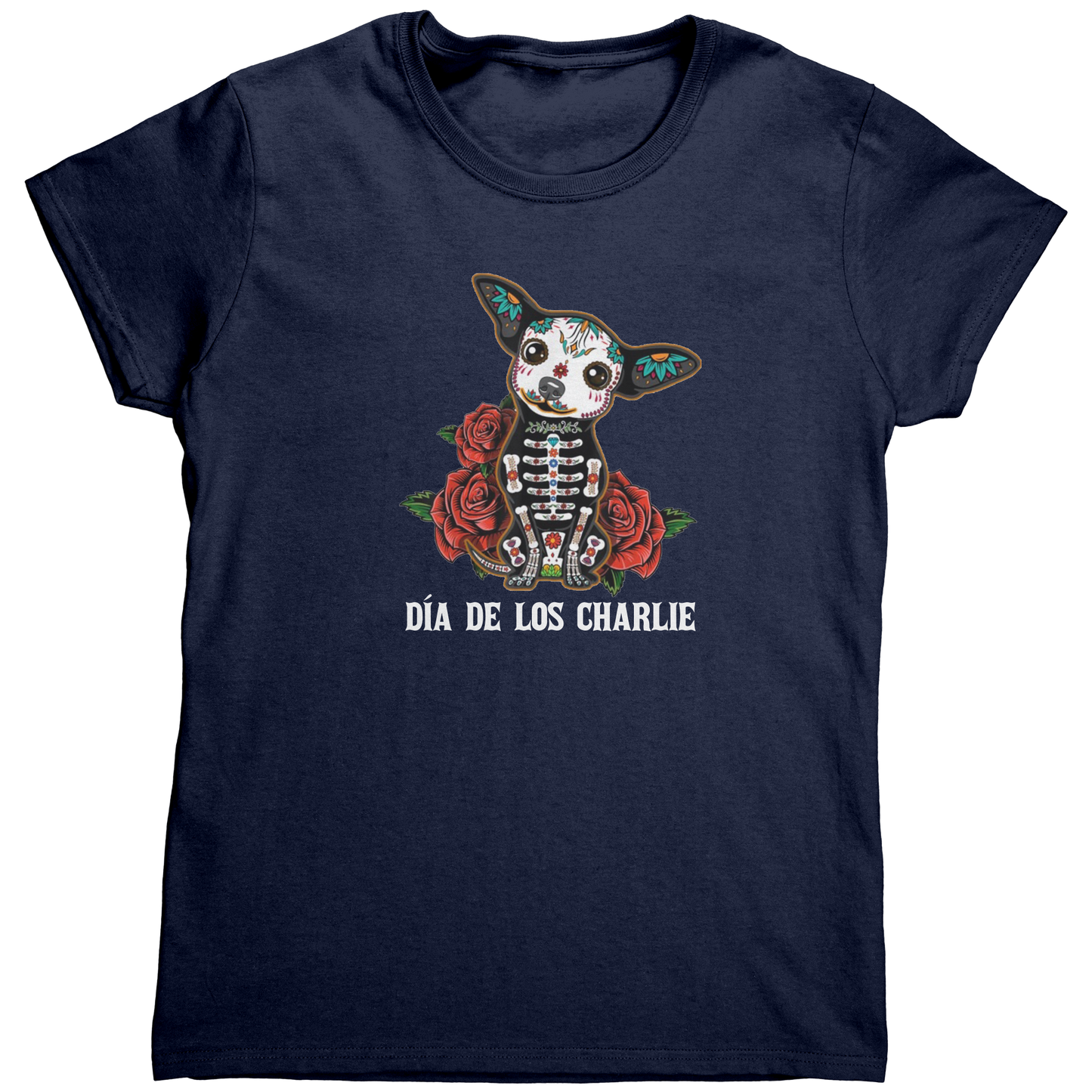 Customized_Name_and_Dog_Women_Shirt_Navy_Mockup.png