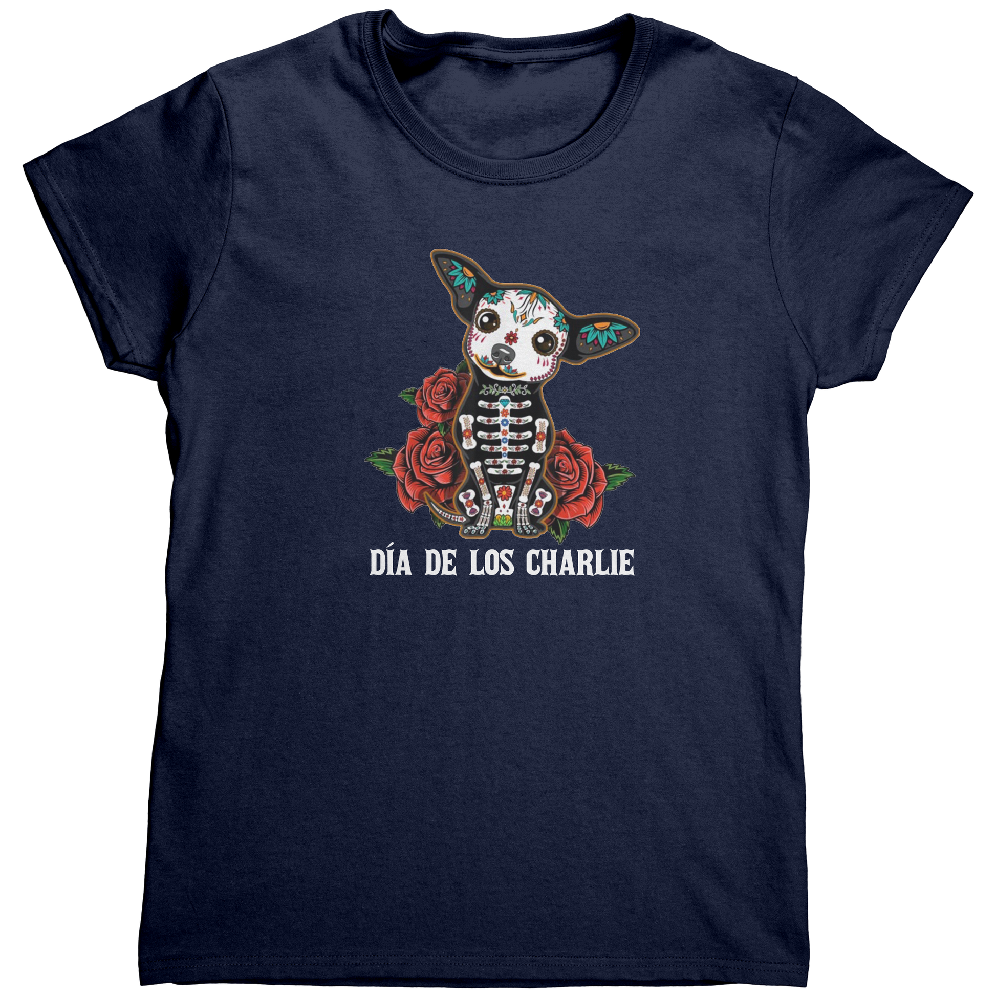 Customized_Name_and_Dog_Women_Shirt_Navy_Mockup.png
